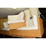 A FOUR SECTION CONSERVATORY CORNER SETTEE with removabkle custions (4)