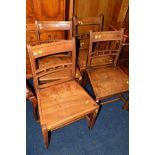 A SET OF FOUR EARLY 20TH CENTURY ELM BAR BACK CHAIRS