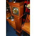 A REPRODUCTION MAHOGANY GRANDDAUGHTER CLOCK, height 131cm