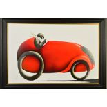 MACKENZIE THORPE (BRITISH 1956) 'FASTEST CAR IN THE WORLD', a limited edition print on board 40/