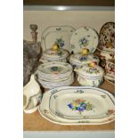 A COPELAND LATE SPODE 'MARLBOROUGH' PATTERN PART DINNER SERVICE, printed and tinted decoration,