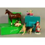 THREE BOXED JOHN BESWICK ANIMALS, 'Alsation' D3073, 'Thoroughbred Stallion' H1772 and 'Siamese