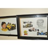 MOTOR RACING MEMORABILIA, to include limited edition Damon Hill print No30/1000, two tribute