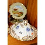 SIX SPODE HAND PAINTED CABINET PLATES FROM THE GAME BIRDS SERIES to include Lapwing, Mallard,