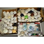 A COLLECTION OF RAILWAY RELATED MUGS AND COLLECTORS PLATES, etc, majority are souvenir mugs of