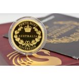A GOLD PERTH MINT AUSTRALIA 2018 PROOF SOVEREIGN, in a beautiful display box with certificate of