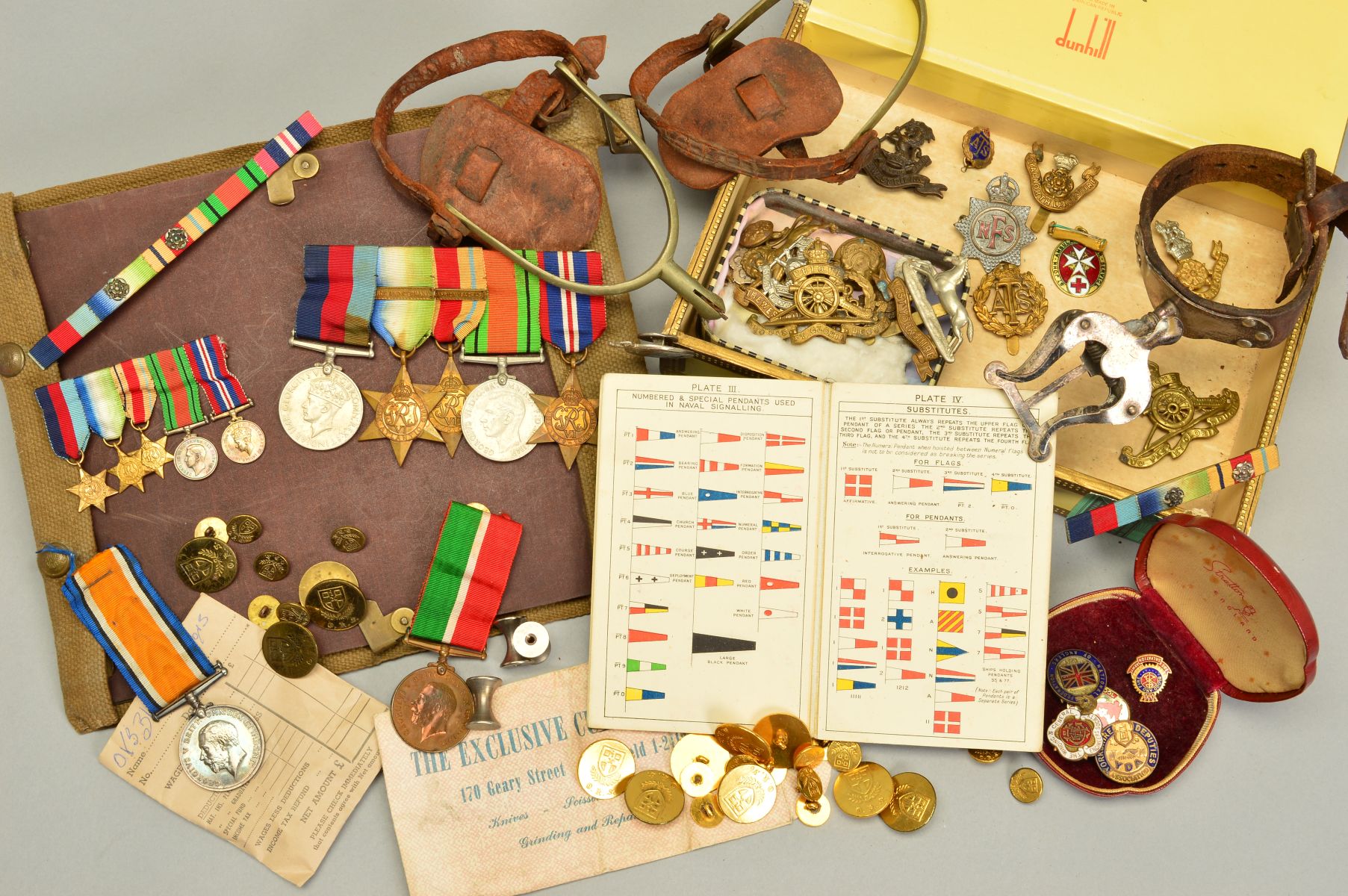 A LARGE CIGAR BOX CONTAINING A WWII GROUP OF MEDALS, as follows, 1939-45, Atlantic (France & Germany