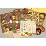 A LARGE CIGAR BOX CONTAINING A WWII GROUP OF MEDALS, as follows, 1939-45, Atlantic (France & Germany
