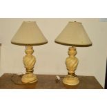 A PAIR OF RESIN TABLE LAMPS and two other decorative table lamps (4)