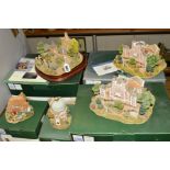 FIVE BOXED MILLENNIUM LILLIPUT LANE SCULPTURES, to include limited edition 'The Millennium Gate'