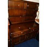 AN DARK ERCOL DRESSER with two drawers