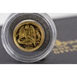 A GOLD 1/10TH OUNCE 2014 ANGEL ISLE OF MAN 2014, cased with certificate of authenticity