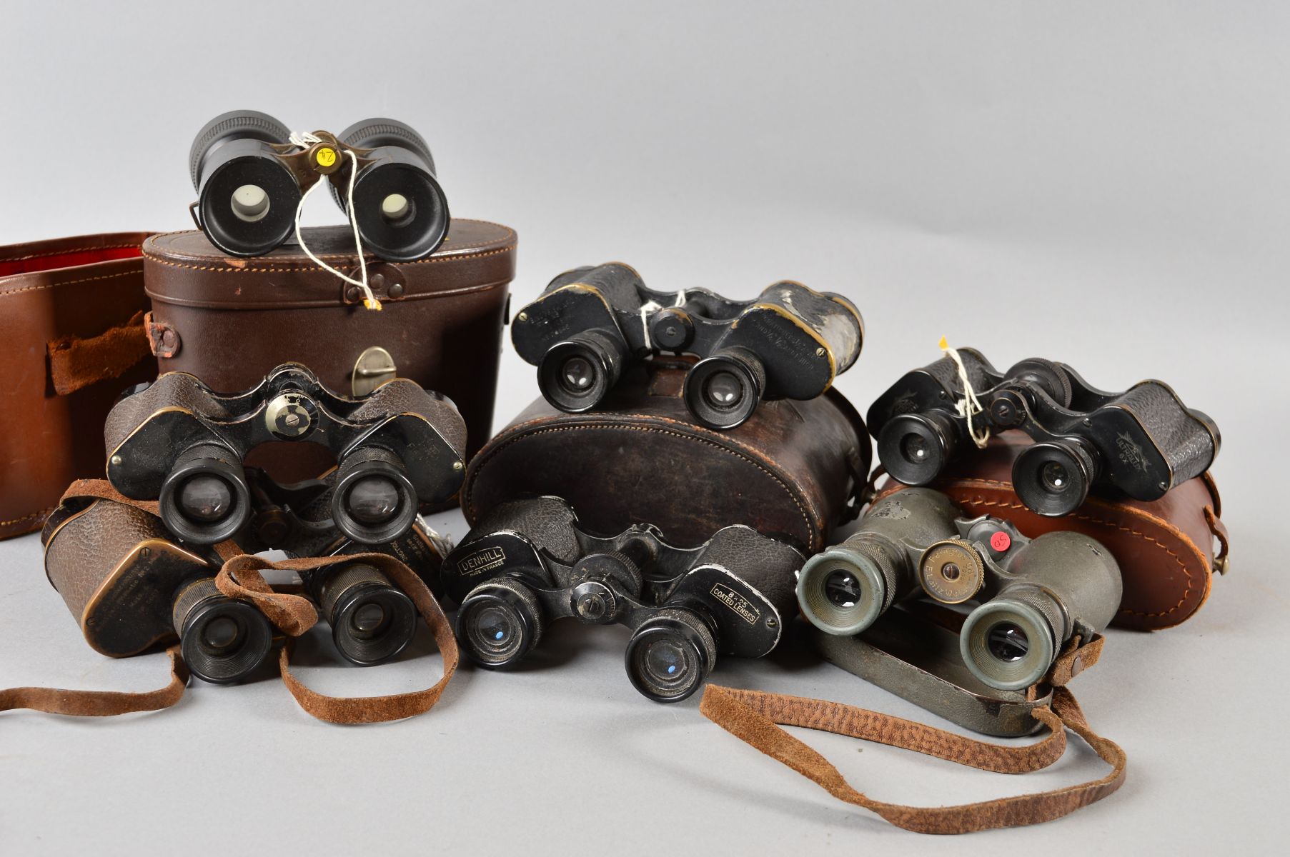 SEVEN PAIRS OF MILITARY BINOCULARS, some with leather cases, no all matching the optics, makers - Image 5 of 5
