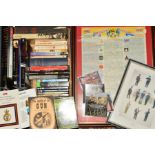 A QUANTITY OF ASSORTED BOOKS, DVD'S AND POSTERS ON A MILITARY THEME