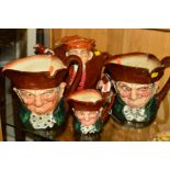 FOUR ROYAL DOULTON 'OLD CHARLEY' CERAMICS, to include teapot 832782, (chips to spout and hat), two