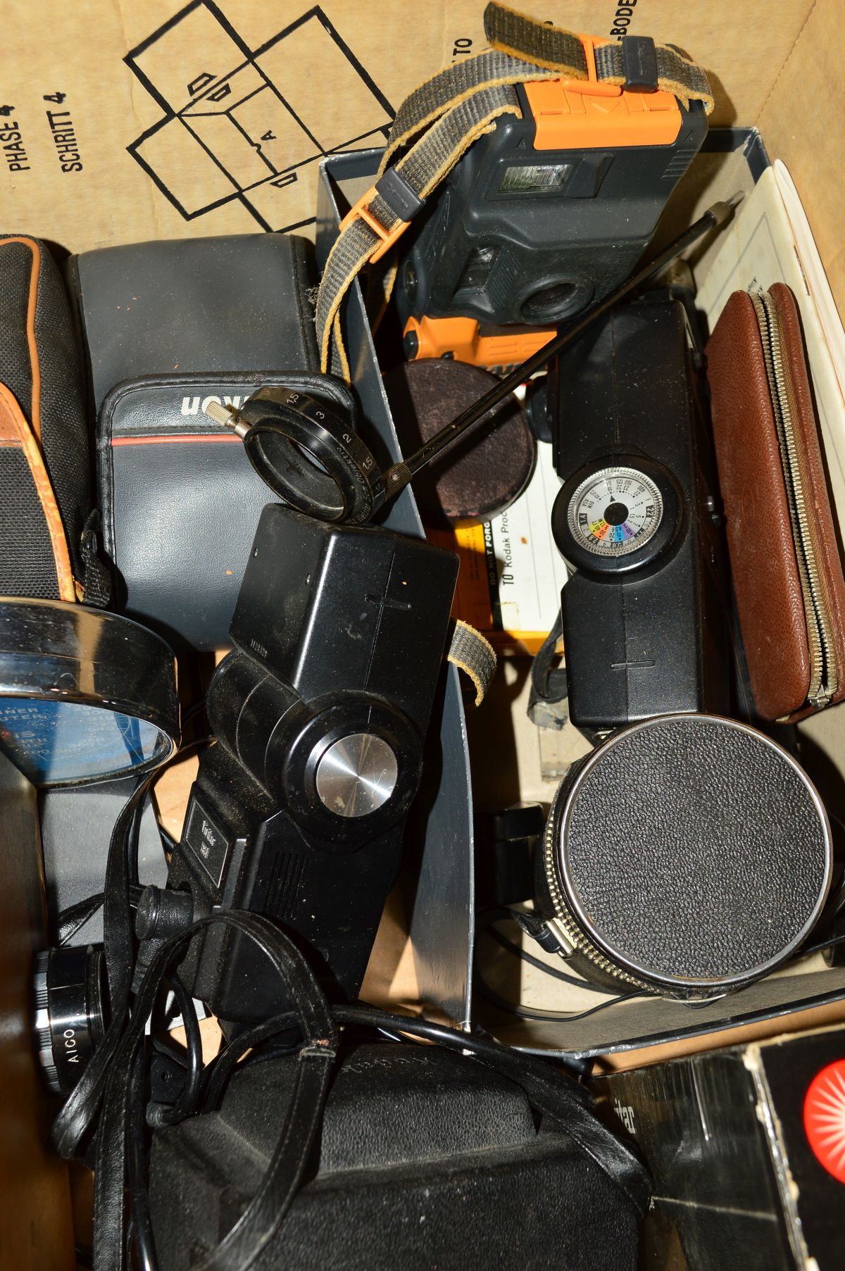 TWO BOXES OF CAMERAS AND EQUIPMENT, including a cased Cine Kodak, a Kodak A-122 in leather case, - Image 2 of 3