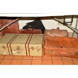 VINTAGE SUITCASES AND BAGS etc, to include an aluminium 'Airport' suitcase, two leather suitcases,