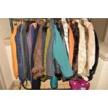 TWENTY FOUR COATS AND JACKETS IN VARIOUS SIZES, to include a leather Trapper brand jacket with