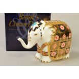 A BOXED LIMITED EDITION ROYAL CROWN DERBY PAPERWEIGHT, 'The Yorkshire Rose Elephant' No209/500,