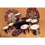 A GROUP OF 'HAMILTON IMARI' (Derby Ceramic Art Studios), to include two mugs (pink backstamp),