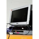 A PANASONIC 19'' LCD TV, together with a Humax digi box, Sony dvd recorder and two Sony speakers (