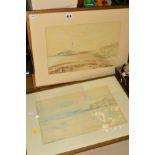 VICTOR NOBLE RAINBIRD (1888-1936), a pair of faded watercolours, coastal landscapes depicting 'Old