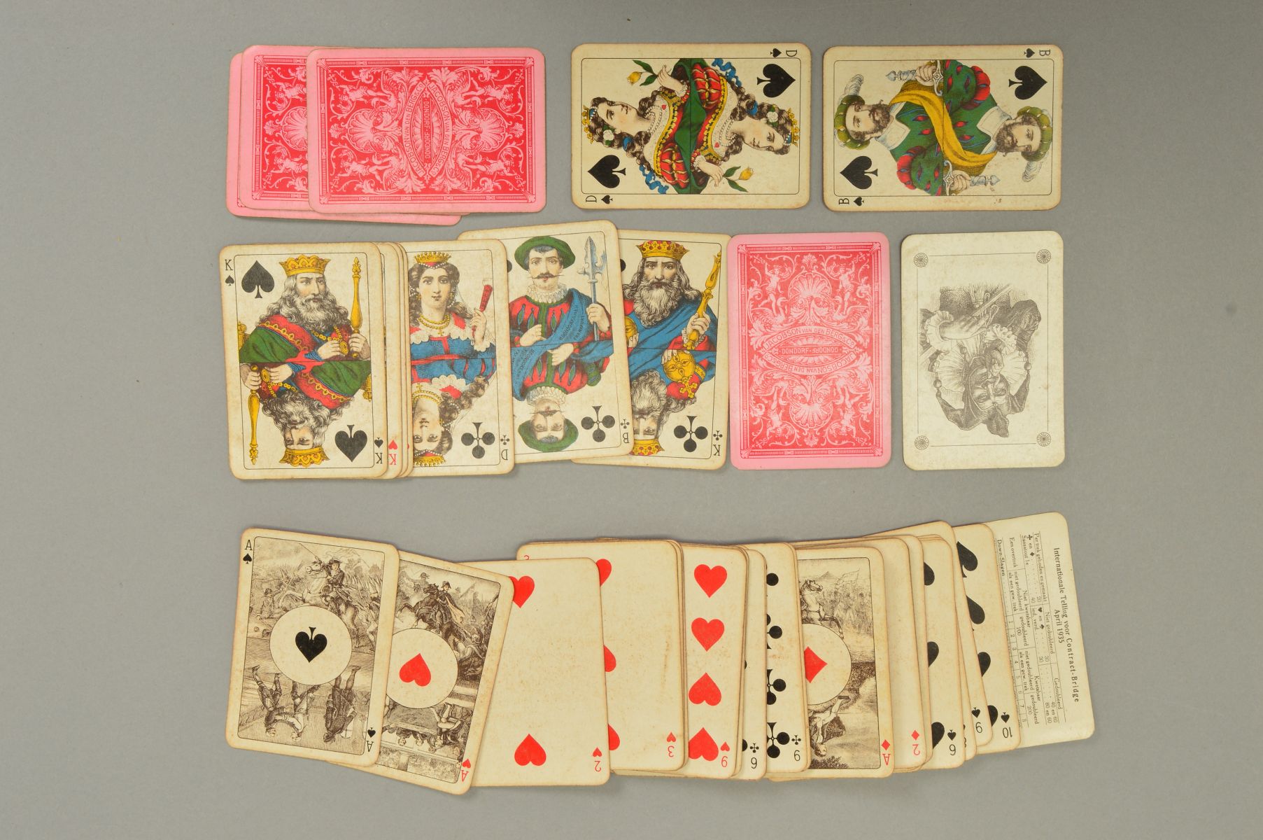 PLAYING CARDS, GERMANY, DONDORF, FRANKFURT, Rhineland pattern, Standard Courts, Ace each have two