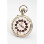 A LARGE CONTINENTAL POCKET WATCH, stamped Argricolo Mondiale on both case and dial, enamel dial with