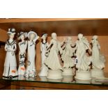 EIGHT VARIOUS FIGURINES, to include four limited edition Wedgwood from the Dancing Hours