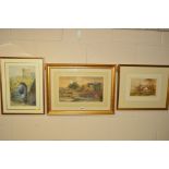 THREE LATE 19TH CENTURY WATERCOLOURS to include Anne E.G.Hill 'Conway Castle', approximate size 34cm