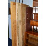 THREE VARIOUS VINTAGE PINE INTERIOR DOORS, and a painted gate (4)