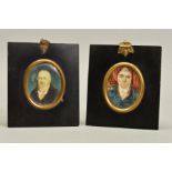 A EARLY 19TH CENTURY OVAL PORTRAIT MINIATURE ON IVORY, inscribed on card mount verso 'Taken by