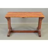A MID 19TH CENTURY OAK TABLE IN THE MANNER OF EDWARD WELBY PUGIN (1834-1875), with a replacement