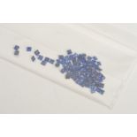 A SELECTION OF SMALL SQUARE CUT SAPPHIRES, measuring approximately 1.7mm in diameter, total combined