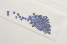 A SELECTION OF SMALL SQUARE CUT SAPPHIRES, measuring approximately 1.7mm in diameter, total combined