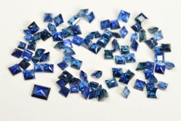 A SELECTION OF SQUARE CUT SAPPHIRES, ranging between 2-3.5mm, approximate combined weight 30.01cts