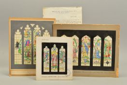 FRANCIS SKEAT (BRITISH 1909-2000), three watercolour cartoons for stained glass windows,