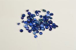 A SELECTION OF ROUND MIX CUT SAPPHIRES, measuring approximately 2.5mm - 5mm, total combined weight
