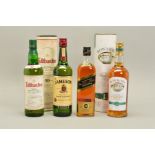 FOUR BOTTLES OF WHISKY, comprising a bottle of Tullibardine Single Highland Malt aged 10 years,
