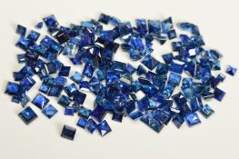 A SELECTION OF SQUARE CUT SAPPHIRES, ranging between 2-3.5mm, approximate combined weight 30.05cts