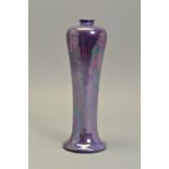A RUSKIN HIGH FIRED MEIPING SHAPE VASE, decorated in a lavender lustre glaze, impressed marks to the