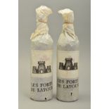 TWO BOTTLES OF LES FORTS DE LATOUR PAUILLAC 1985, fill level low neck, seals intact