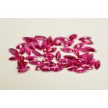 A SELECTION OF MARQUISE RUBIES, measuring approximately 3.6mm x 1.5mm, total combined weight 2.