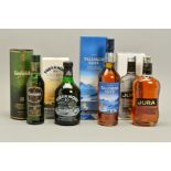 FOUR BOTTLES OF SINGLE MALT, comprising a Talisker Skye Single Malt Scotch Whisky, 45.8% vol.