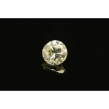 A SINGLE ROUND BRILLIANT CUT DIAMOND, approximately 0.63ct, clarity assessed as SI1-SI2, colour