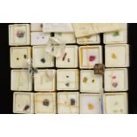 A LARGE COLLECTION OF GEMSTONES, to include nineteen pieces of various rough crystals, to include