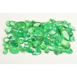 A SELECTION OF EMERALDS, to include oval, round and pear cuts, approximate combined weight 35.07cts