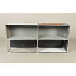 USM HALLER MODULAR CHROME FRAMED DISPLAY SYSTEM, of four open shelves, width 152cm x depth 37.5cm