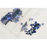 A SELECTION OF MIX CUT SAPPHIRES, to include oval, cabochons, round, total combined weight 18.56cts