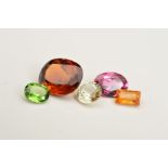 A SELECTION OF VARIOUS GARNETS OF NUMEROUS SIZES AND SHAPES, to include ovals, rounds and pear cuts,